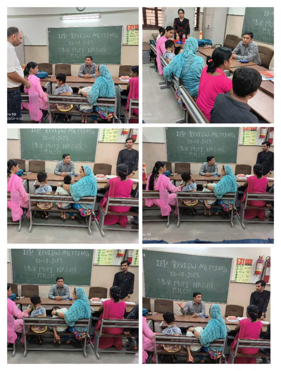 SbvMotinagar's tweet photo. आज सर्वोदय बाल विद्यालय मोती नगर 1516010 में IEP REVIEW METTING का आयोजन किया गया जिसमें आदरणीय विद्यालय प्रमुख जी ने विशेष शिक्षकों के साथ अपनी सक्रिय भूमिका निभाई तथा अभिभावकों से सप्रेम भेंट कर उनका उत्साहवर्धन किया।
@Dir_Education @tanwar_gurudutt https://t.co/RcH26fdtKR