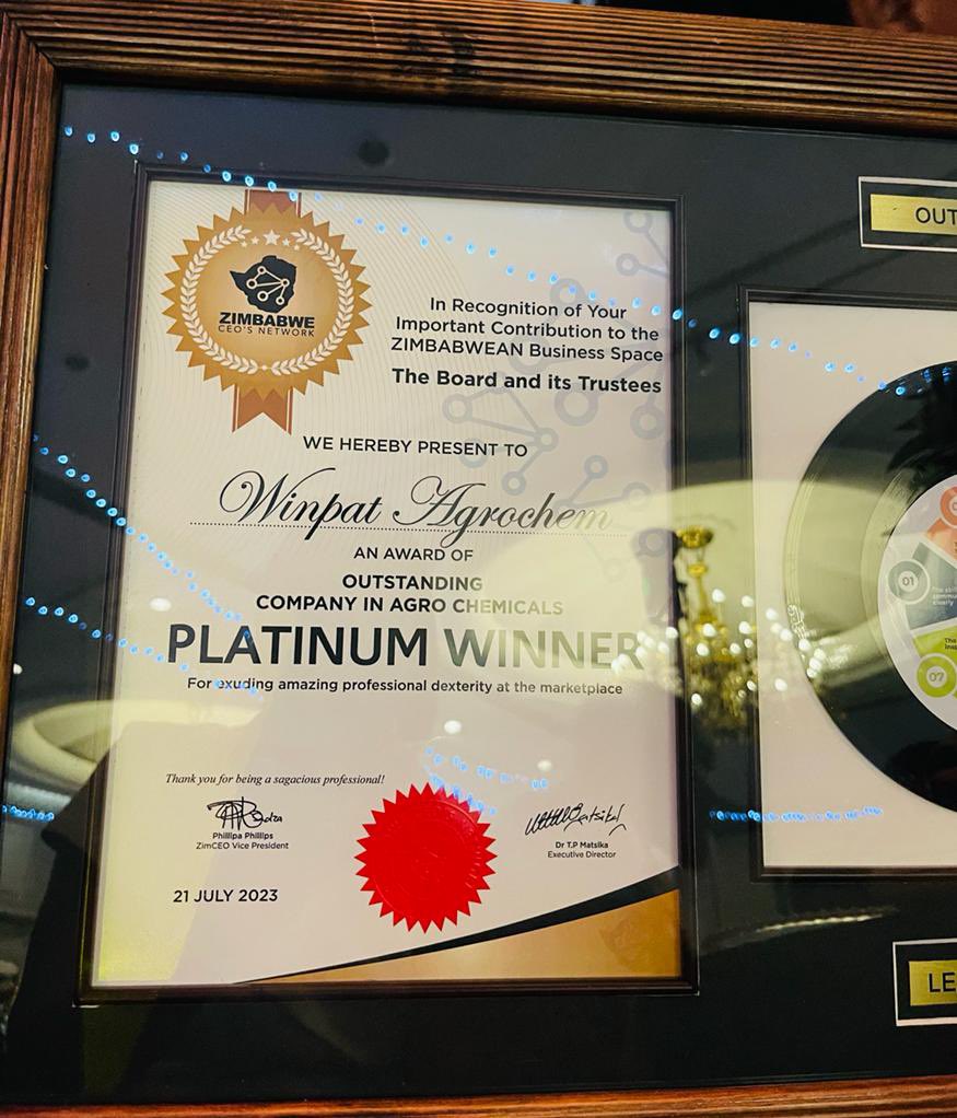 donchabva's tweet photo. Thank you to our team for the hardwork, it is paying of. There is no substitute for hardwork. Lets keep on grinding and pushing. Thank you Zimbabwe CEOs Network for this accolade. And to our most valued and cheerished customers thank you a million billion #ZCN #Goddid #agricultur https://t.co/hDyfNwbH5Q