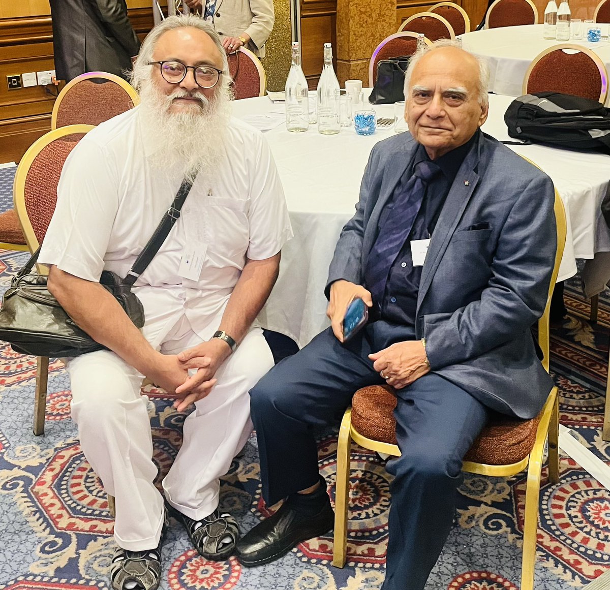 What an unexpected pleasure and privilege to meet and pay my respects to Professor Ganguli, former DG ICMR at the GAPIO meeting in London 😊
