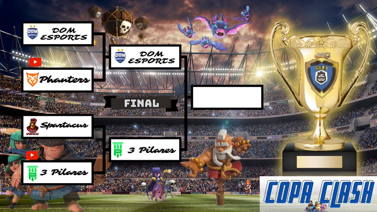 Decisão na grande final! Vai ser emocionante! Agora vamos ver quem será o campeão! 
3 pilares x dom esports decisão!
#copa #ClashRoyale