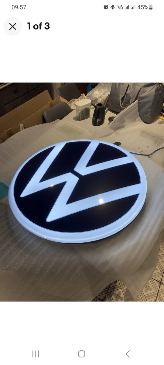 Craig37795626's tweet photo. @CamperFanPAGE Greetings have a vw sign available 540mm diameter £300 https://t.co/iq0KqRbHtF