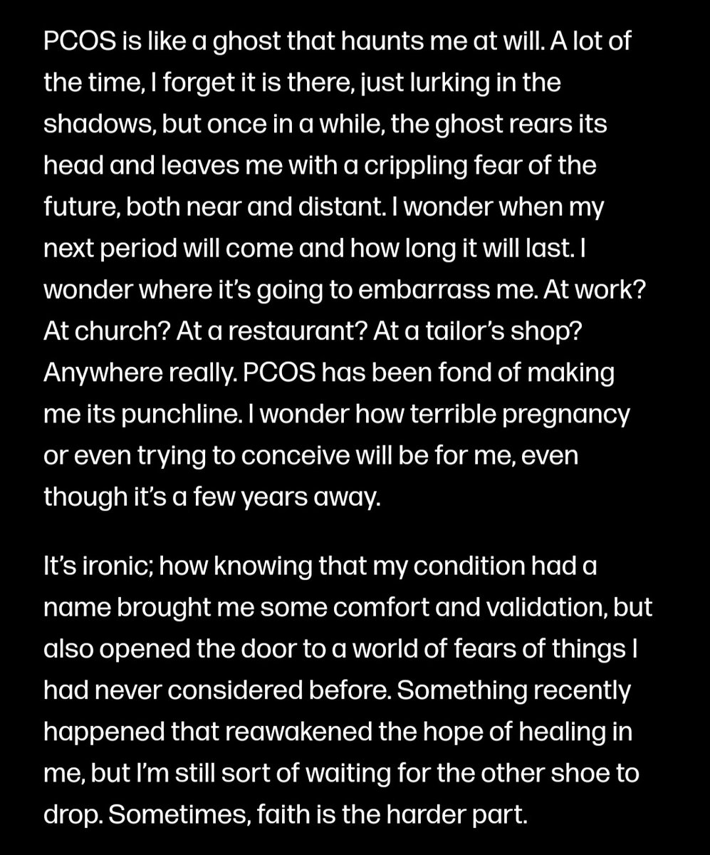 feyikemi_'s tweet photo. Please check out my PCOS story and leave a like on the post so I can win funds ππ½. If you love it enough, you can leave a comment too π
https://t.co/G7ijSabNLi
Please RT this tweet for reach ππ½
#PCOS #PCOSStory #PCOSawareness #womenshealth https://t.co/84i3Wuruo1
