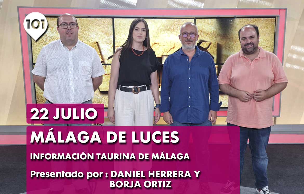 👉  𝗩𝗨𝗘𝗟𝗩𝗘 𝗠𝗔́𝗟𝗔𝗚𝗔 𝗗𝗘 𝗟𝗨𝗖𝗘𝗦 | Toda la información 𝘁𝗮𝘂𝗿𝗶𝗻𝗮 de la provincia de 𝗠𝗮́𝗹𝗮𝗴𝗮
🕛 12.00h 📺 TDT, Web y Canal YouTube
🎤 <a href="/danielherrerach/">Daniel Herrera Checa</a> y <a href="/Borja712/">Borja Ortiz</a>
<a href="/MlgDeLuces/">Málaga de Luces</a> <a href="/malagataurinaes/">malagataurina</a> #101tvmalaga 
✅ 101tv.es/malaga-de-luce…