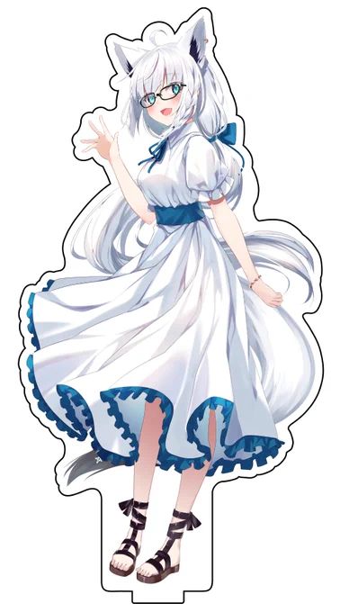 【C102夏コミ新作告知(2/2)】    1日目東【C-03b】ぼるめてうす   「サマードレス眼鏡白上フブキさん」  アクリルスタンド  高さ15cmのアクリルスタンドです! メロンさんにて委託予約受付中!    #C102