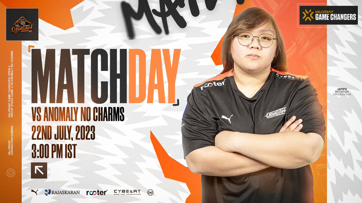 orangutan_gg's tweet image. Facing off against Anomaly No Charms in our fourth  match of VCT Game Changers Open 3

Make sure to support the girls 🧡

#VCTGameChangers #Open3