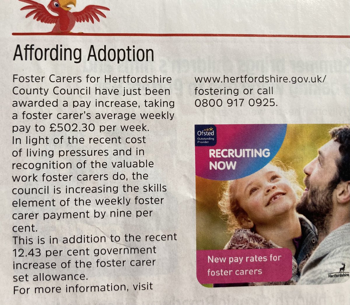 A BAD RING
Here’s an eye opener. Such adverts in my opinion are unethical and morally wrong because it suggests a very negative motive for adoption/fostering.
You shouldn’t foster to boast your finances! Horrible! #adoption #fostering #families #CountyCouncil #UK #livingcrises