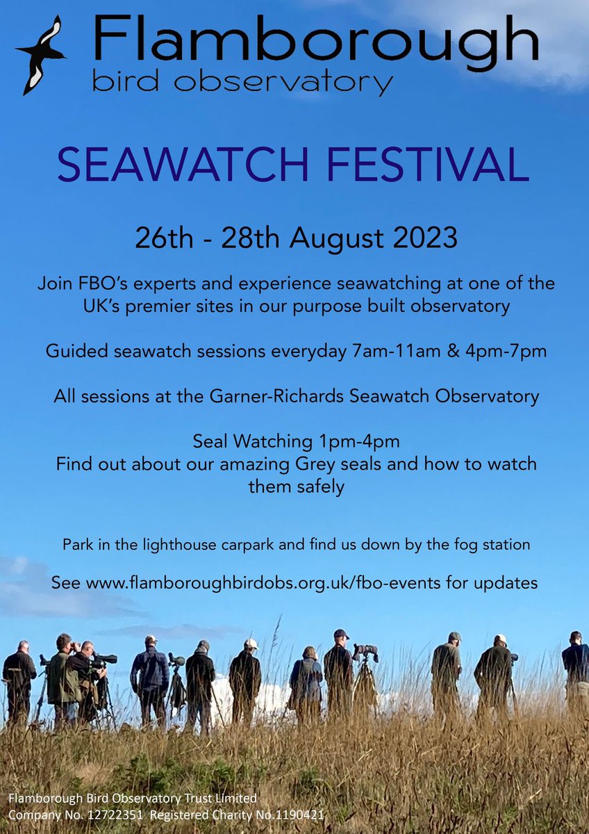 With the first Cory’s and Sooty Shearwaters past the headland this week, there’s no better time to remind you about the upcoming FBO Seawatch Festival on the August bank holiday.
Check out this video on why the headland is so good for seawatching 

youtu.be/aT3n_piJHCk