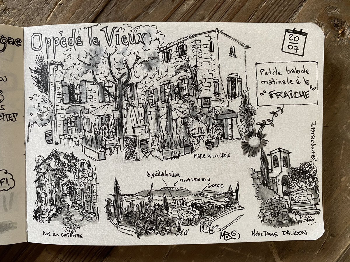 Journée du 20 #sketchnote de vacances #oppedelevieux #lubéron #carnetdevoyage #travelnotebook #todaysdoodle