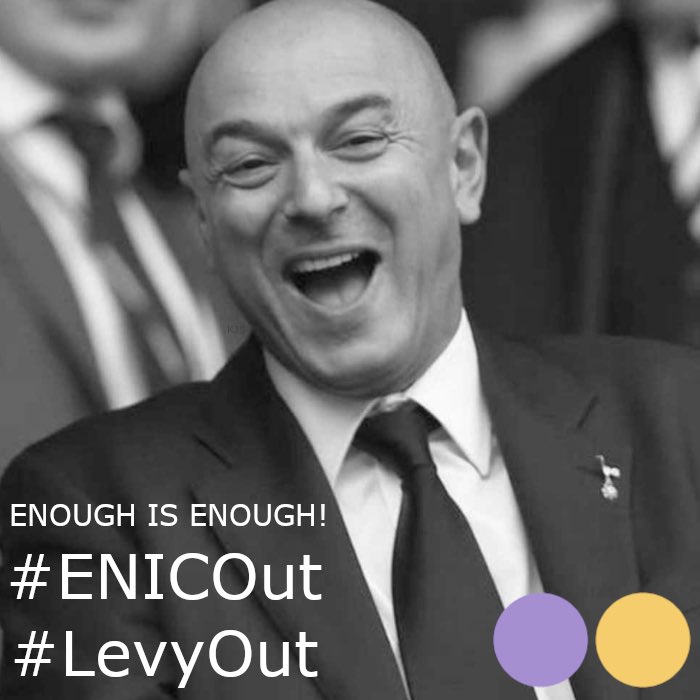KevJStewart's tweet photo. @SpursOfficial #ENICOut #LevyOut #LevyResign https://t.co/416212f2zV