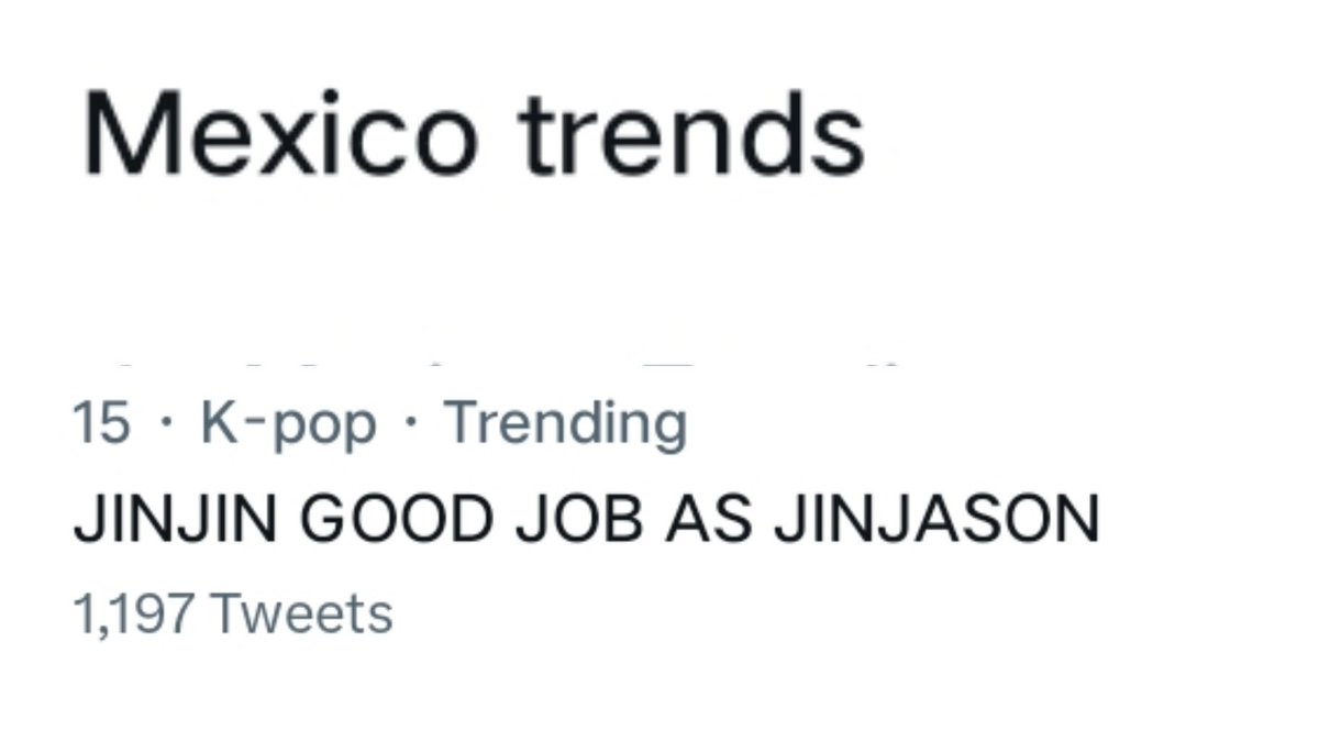 ASTROTrends_'s tweet photo. 🚨 [ TRENDING ALERT ] 🚨

JINJIN GOOD JOB AS JINJASON is trending in Mexico! 

Please also use the hashtags:
#진진_드림하이_수고했어요
#Jinjin_CongratulationsJinJason 

Tag @offclASTRO 

#ASTRO #아스트로 #JINJIN #진진 
#DreamHigh #드림하이 https://t.co/gfeLowdY8a