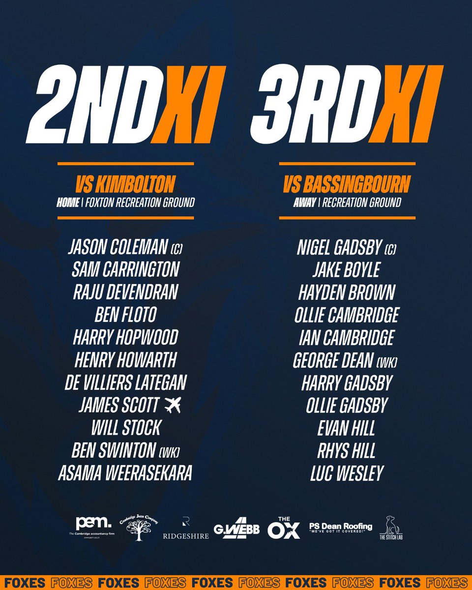 Weather permitting 🌧️🤞🏽Here are the #Foxes teams for Matchweek 12! Good luck to all players 🦊 

🦊 | #Foxes