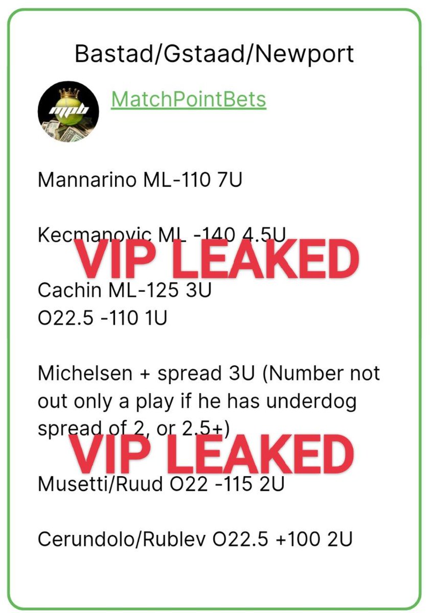 ItsCappersPicks's tweet image. #MatchPointBets