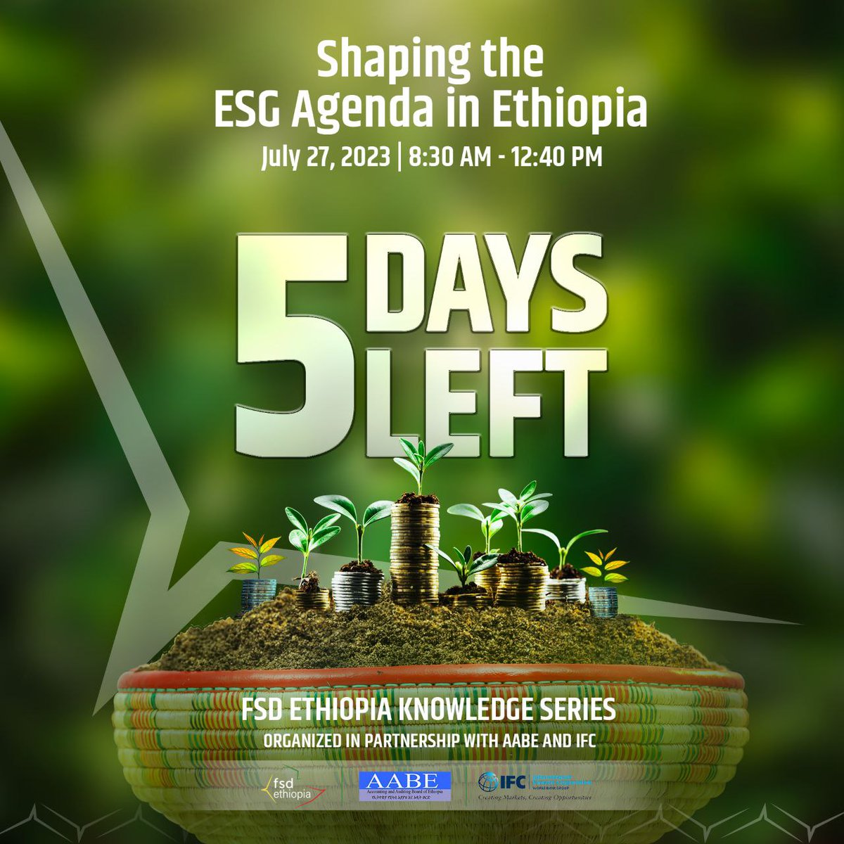 FSDEthiopia's tweet photo. The excitement is building up! In just 5 days, we'll be talking about Shaping the ESG Agenda in Ethiopia.
Register your spot now at https://t.co/oVu2Ns3qVS.
#FSDEthiopia #FSDAfrica #FSDNetwork #FCDO #BMGF #AABE #IFC #ESG https://t.co/NNxFWU4cBi