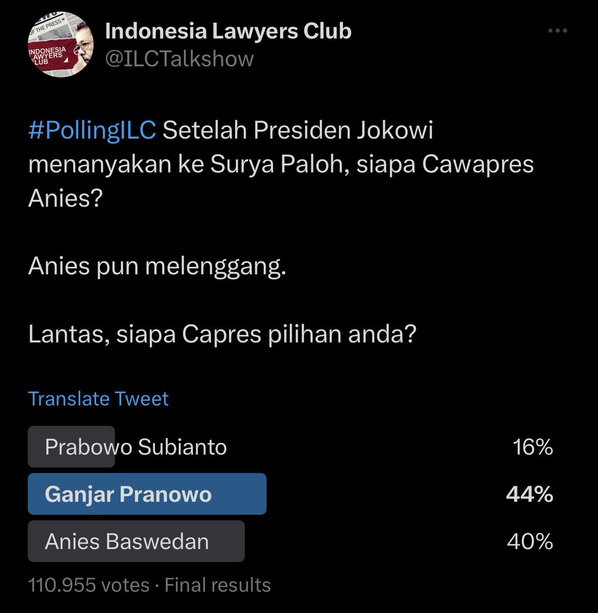 Indonesia Lawyers Club tweet media