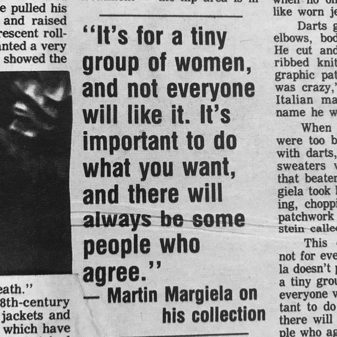 140ghostdance's tweet image. Martin Margiela on his collection