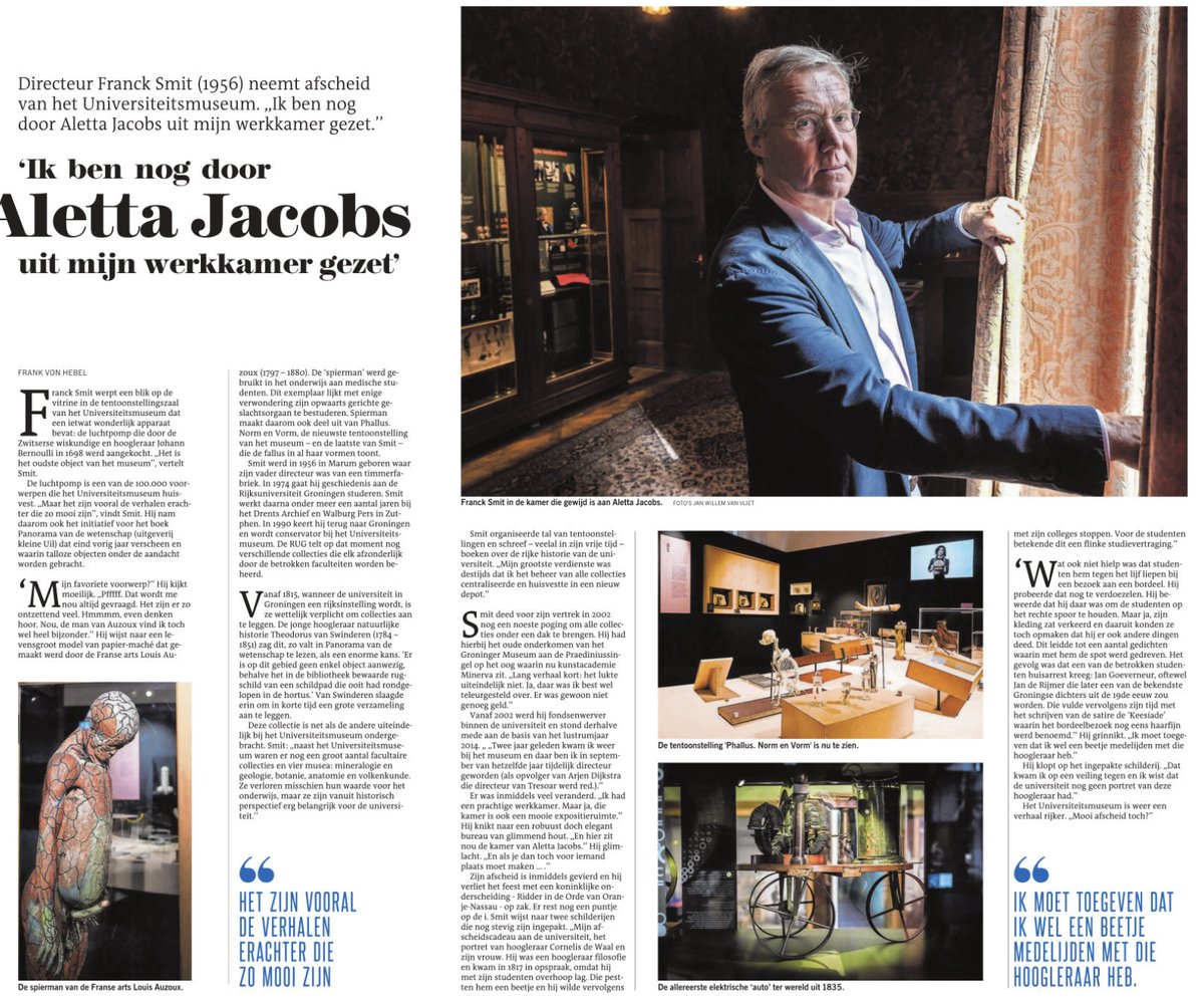 Mooi interview met de recent afgezwaaide Franck Smit; hij is van grote betekenis geweest voor <a href="/univgroningen/">University of Groningen</a> en <a href="/univmuseum/">Universiteitsmuseum Groningen</a> . Zijn recente 📖 ‘Panorama van de wetenschap’ brengt zijn liefde voor geschiedenis, wetenschap en onze bijzondere museumcollectie samen