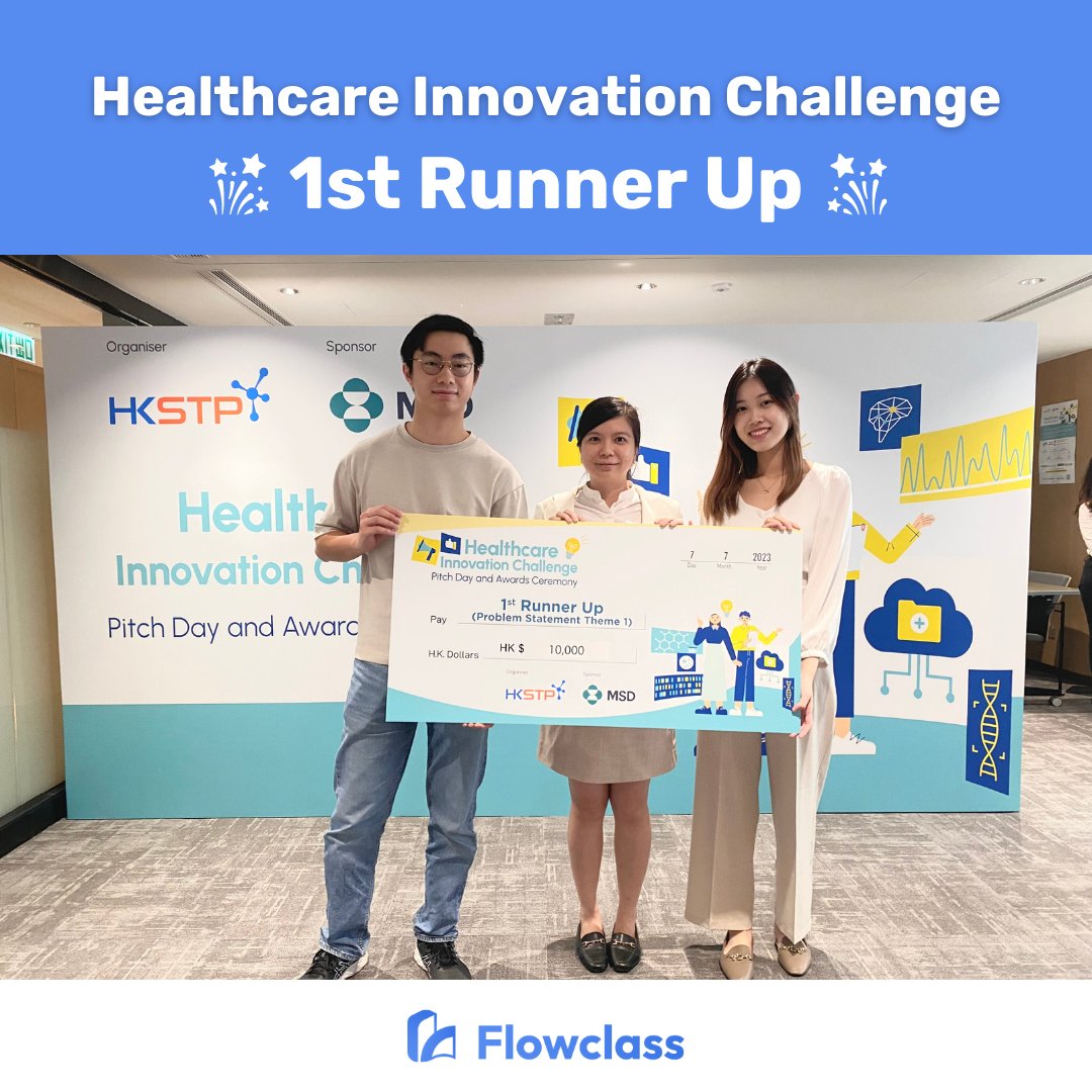 🎉 Flowclass has won 1st runner-up in the Health Care Innovation Challenge held by HKSTP and MSD! 🏆  We couldn't have done it without the support of our brilliant partner, WomenX Biotech! 🙌 Thank you for joining us!

#healthcareinnovationchallenge #HPVprevention #flowclass