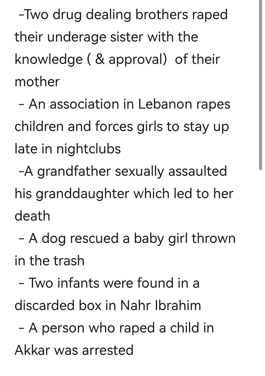 A sample of news published in the last 48 hours
#Lebanon 
#protectchildren 
#protectinnocence