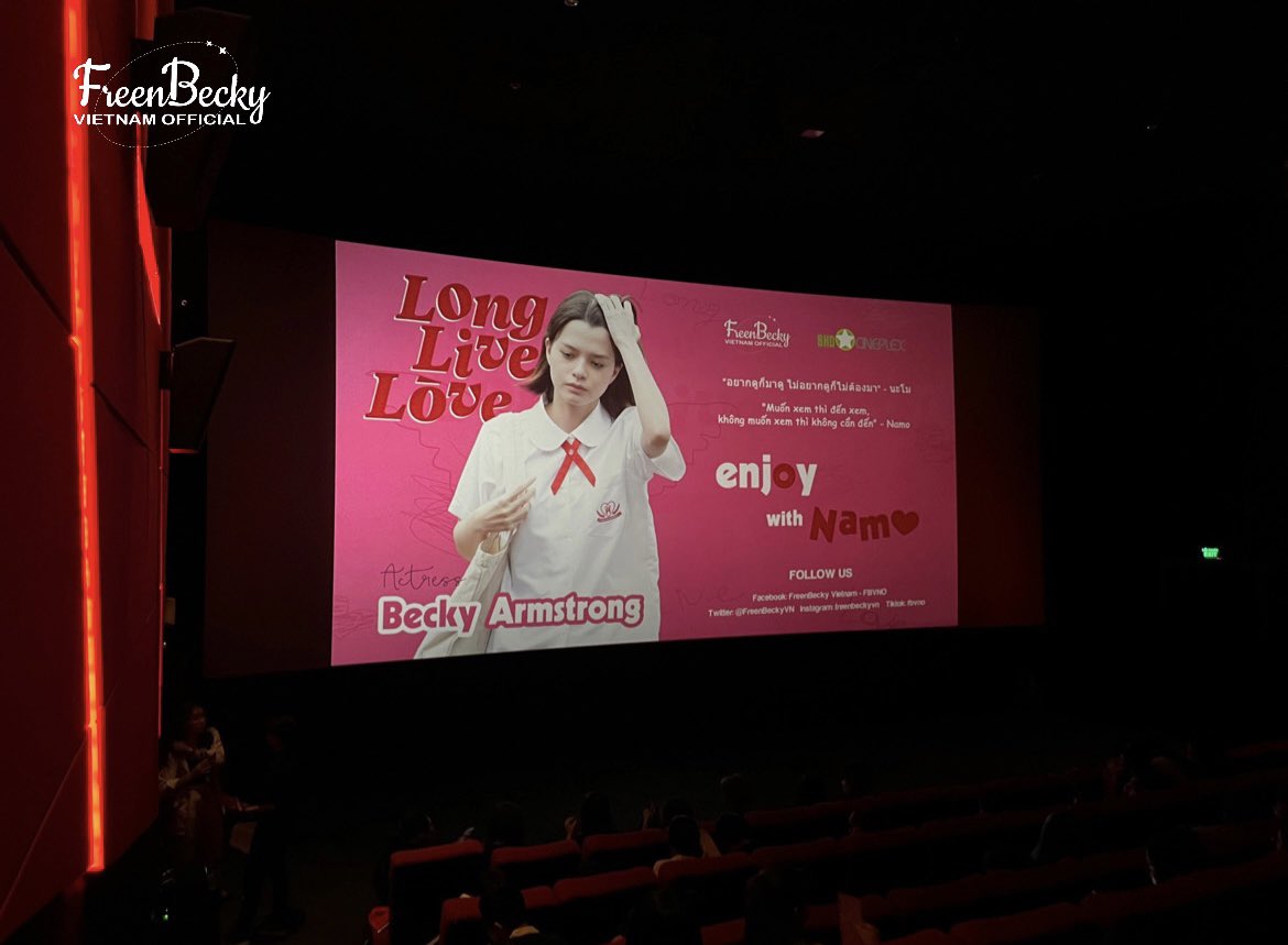 FreenBeckyVN's tweet photo. 🌟Tadaaa, Greetings N’Namo, We Are Presenting FreenBecky Vietnam Official 🎉

This event is brought to you by FreenBecky Vietnam Official - FBVNO, to wholeheartedly support and warmly congratulate our baby - Becky Armstrong (@AngelssBecky) on her debut as a movie actress 💕

While it is acknowledged that a substantial number of Vietnamese fans were unable participate in this joint screening with FBVNO, their unwavering support Becky remains steadfast, both in the past, present, and undoubtedly in the future for other screening sessions ❤️🦦

This check-in photo serves as a commemoration for BecBec, taken from two significant locations, Hanoi and Ho Chi Minh Cities (Vietnam). Wishing our little one to always be healthy, happy, and shine with brilliant success on the path you are taking. Vietnam is waiting for you and longing for FreenBecky 💕🌟

23.07.22
-FreenBecky Vietnam Official-

#Beckysangels #ลองลีฟเลิฟว์ #LLL