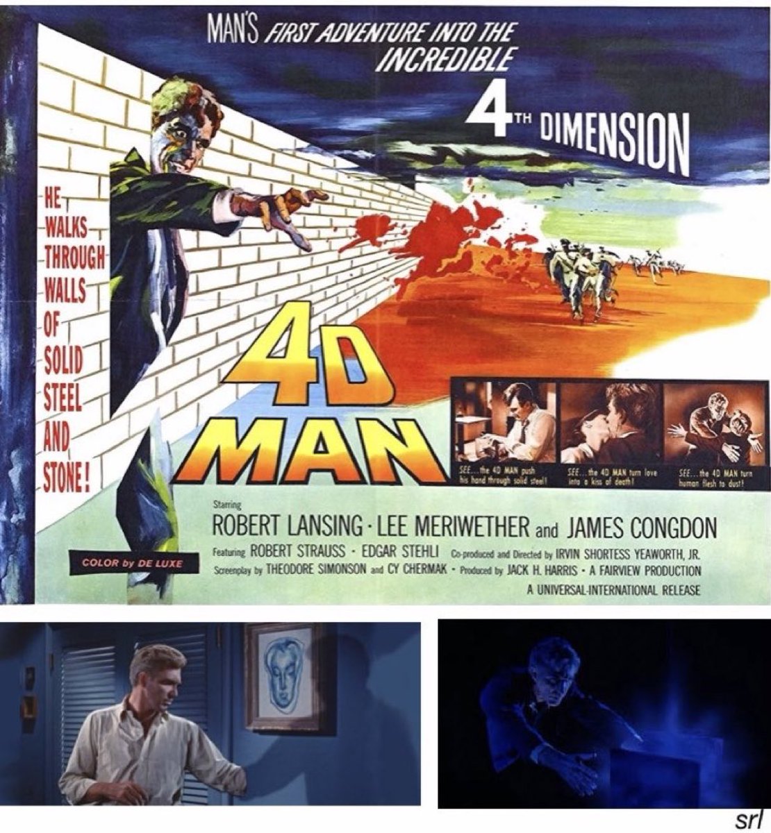 SaveRedlandLibr's tweet photo. 12noon TODAY on @TalkingPicsTV
The 1959 #SciFi film🎥 “4D Man” directed by #IrvinYeaworth & written by #JackHHarris (the film’s producer)
🌟#RobertLansing #LeeMeriwether #JamesCongdon #RobertStrauss #EdgarStehli #PattyDuke #GuyRaymond https://t.co/DAWRKcaHIY