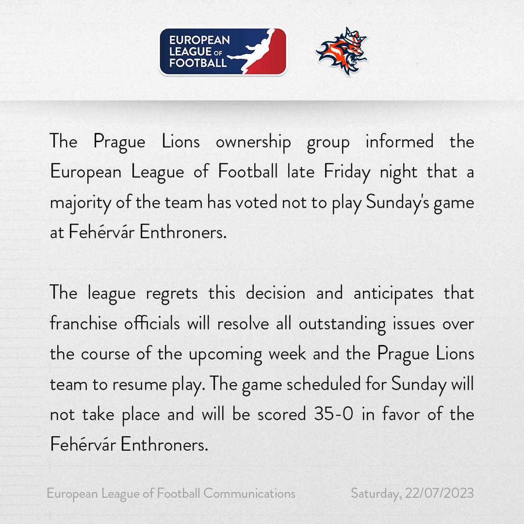 European League of Football tweet media