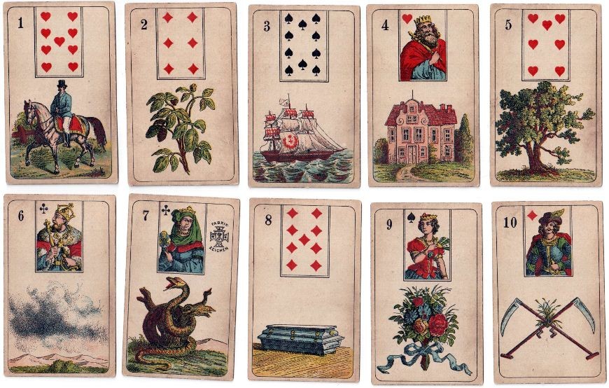 #LeNormand decks are a different kind of #tarot deck. They are not on the #RiderWaite deck system & a whole other thing to learn. #LeNormandDecks are more for #Fortunetelling & less for #PersonalGrowth. I have these decks too, & they're fun sometimes, but standard tarot is my fav