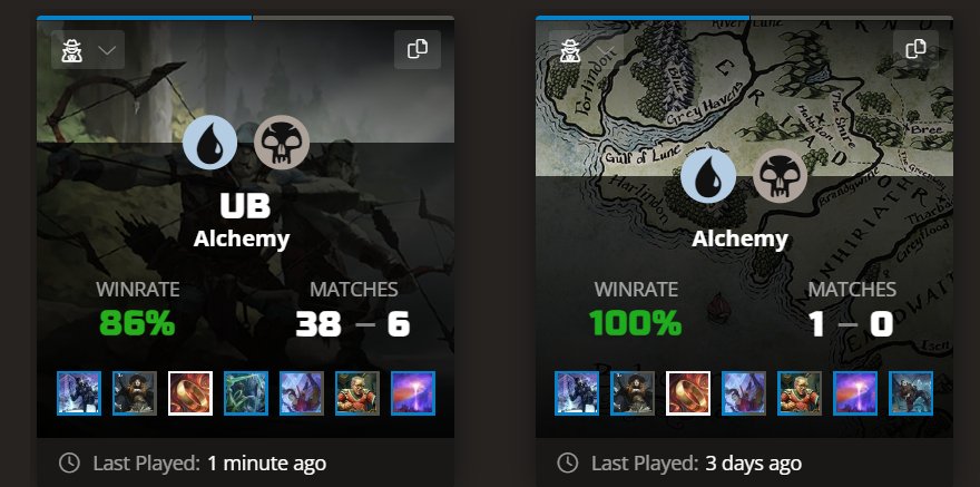 DeepSleepySheep's tweet photo. I know best deck in Alchemy.
86 win rate(39-6) and 650→141 th.
These common instants are very suitable in Alchemy.I no longer need Crusias or Sheoldret.
@fireshoes  @ArenaDecklists https://t.co/sSK2ySUtNr