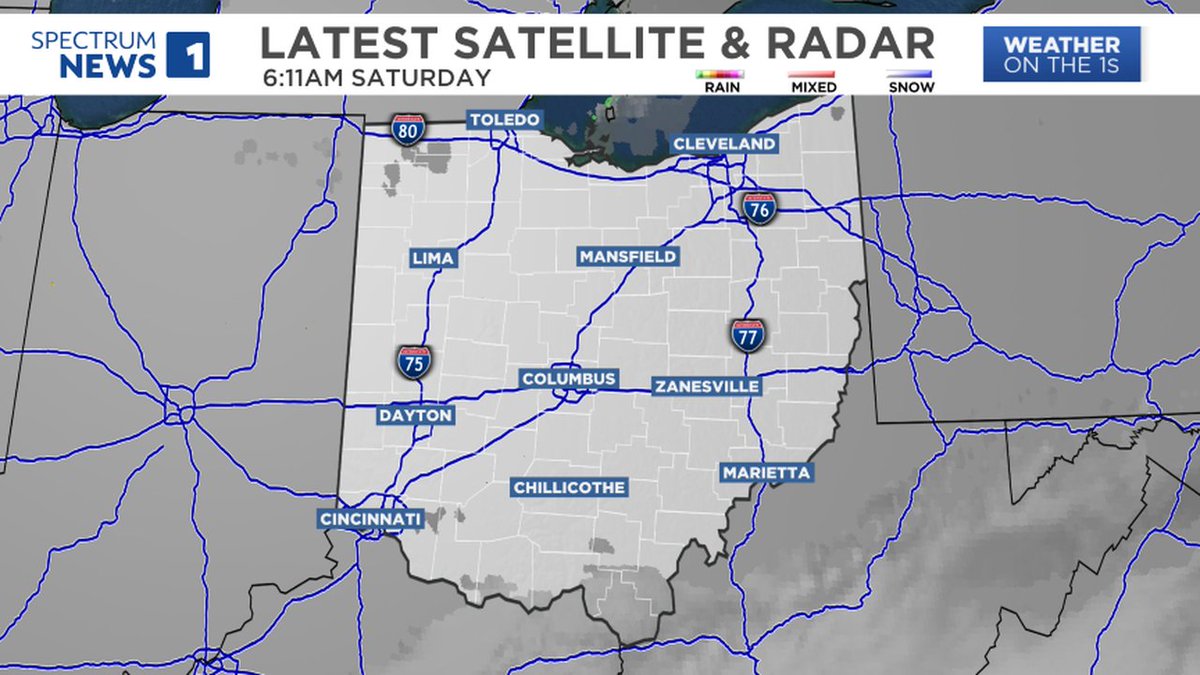 RADAR ON THE 1s- Here is the latest view of the Spectrum News 1 StormTrack Doppler Radar across Ohio. For the latest statewide weather information, visit https://t.co/b1Uud57RaE. #OHwx #RadarUpdate https://t.co/NwukYKu386