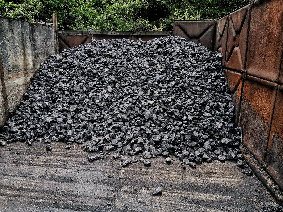 Our coal @PitLast is increasingly in demand for #steamengines and machinery. This pile is destined for @BCLivingMuseum, in Dudley. British Coal, British heritage!