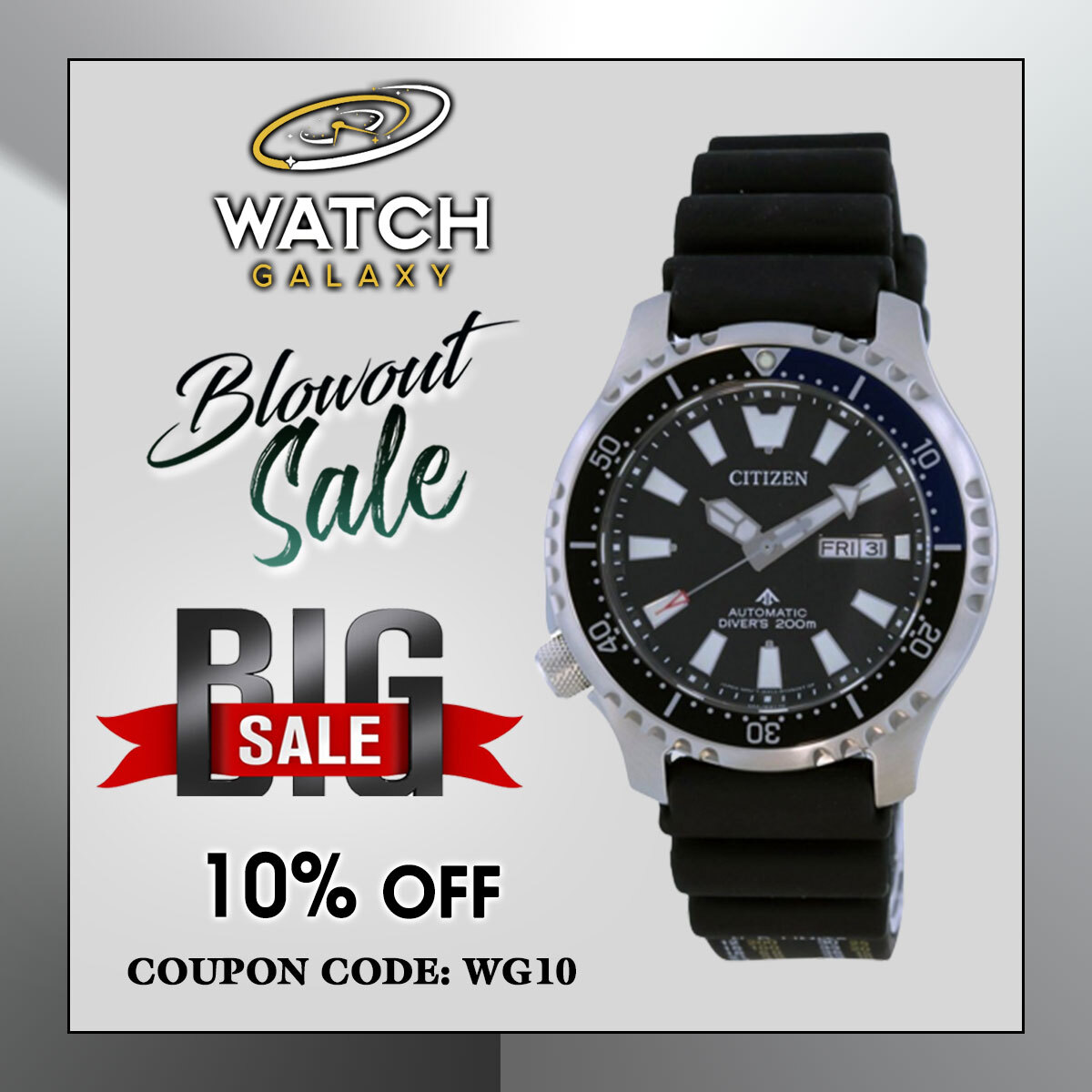 WatchGalaxy2023's tweet image. If you're looking for a good deal, then don't miss out on this amazing Blowout Sale✨✨

Use coupon code WG10 and save the 10%

The Citizen Asia Fugu Promaster Limited Edition Automatic Diver's NY0111-11E 200M Men's Watch.

Buy now this Watch: bit.ly/3DprAQk

#mensgift