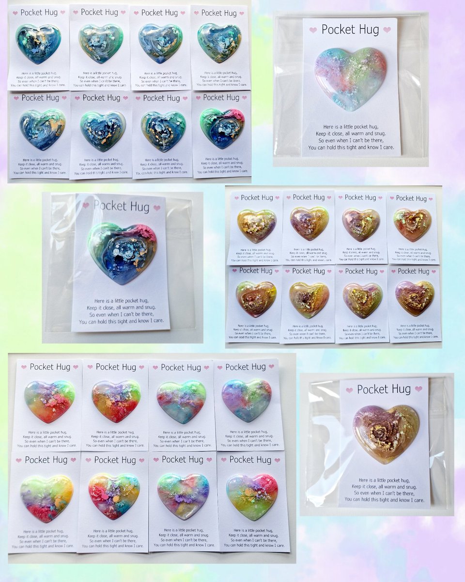 Lots of new resin heart pocket hugs in my etsy shop! Perfect little gifts 🥰

£4.50 each 

etsy.com/uk/shop/Handma…
#mhhsbd #pockethugs #smallgift #resingifts #smallbiz #WomenInBusiness #smallgiftideas #etsyshop #EtsySeller #etsystore
