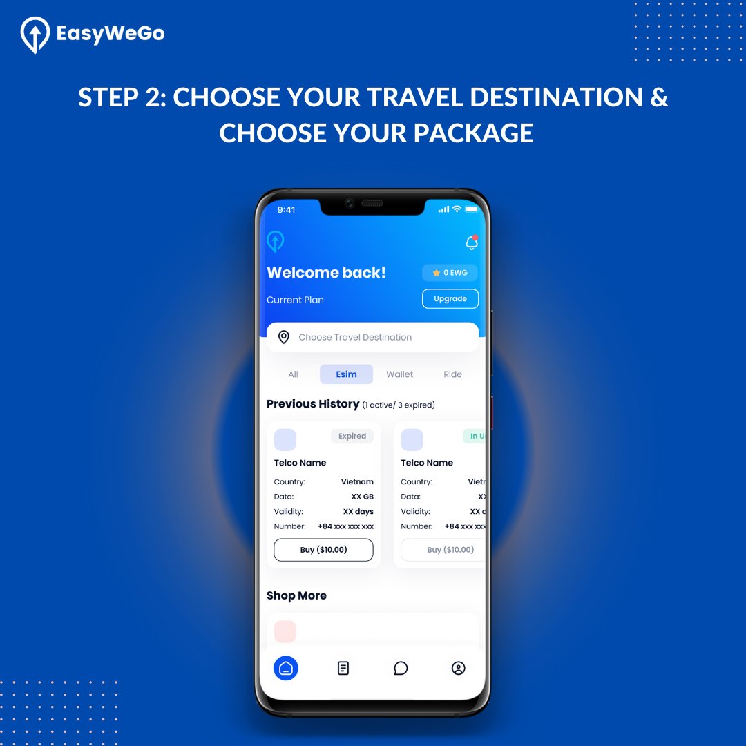 EasyWeGo's tweet photo. Are you planning to travel abroad and you are looking for an easy way to get connectivity?
Discover the EasyWeGo Process to get on the go Connectivity, through Esim
#Esim #connectivity #easywego https://t.co/SBNqj7orNE