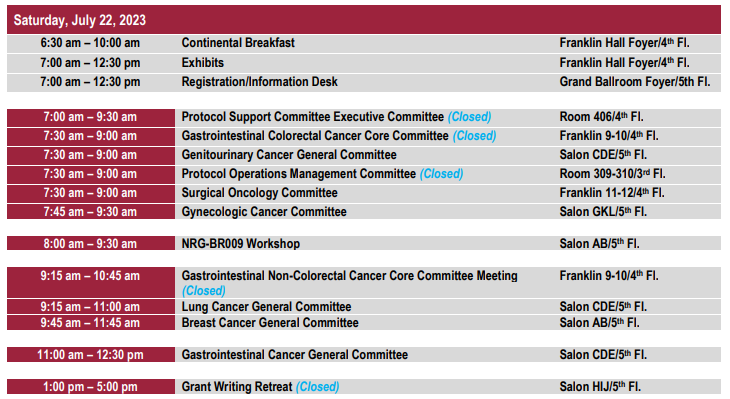 Today is the last day of #NRG2023! You won't want to miss these Saturday sessions. #NRG10 #BreastCancer #GICancer #GUCancer #LungCancer #GynecologicCancer