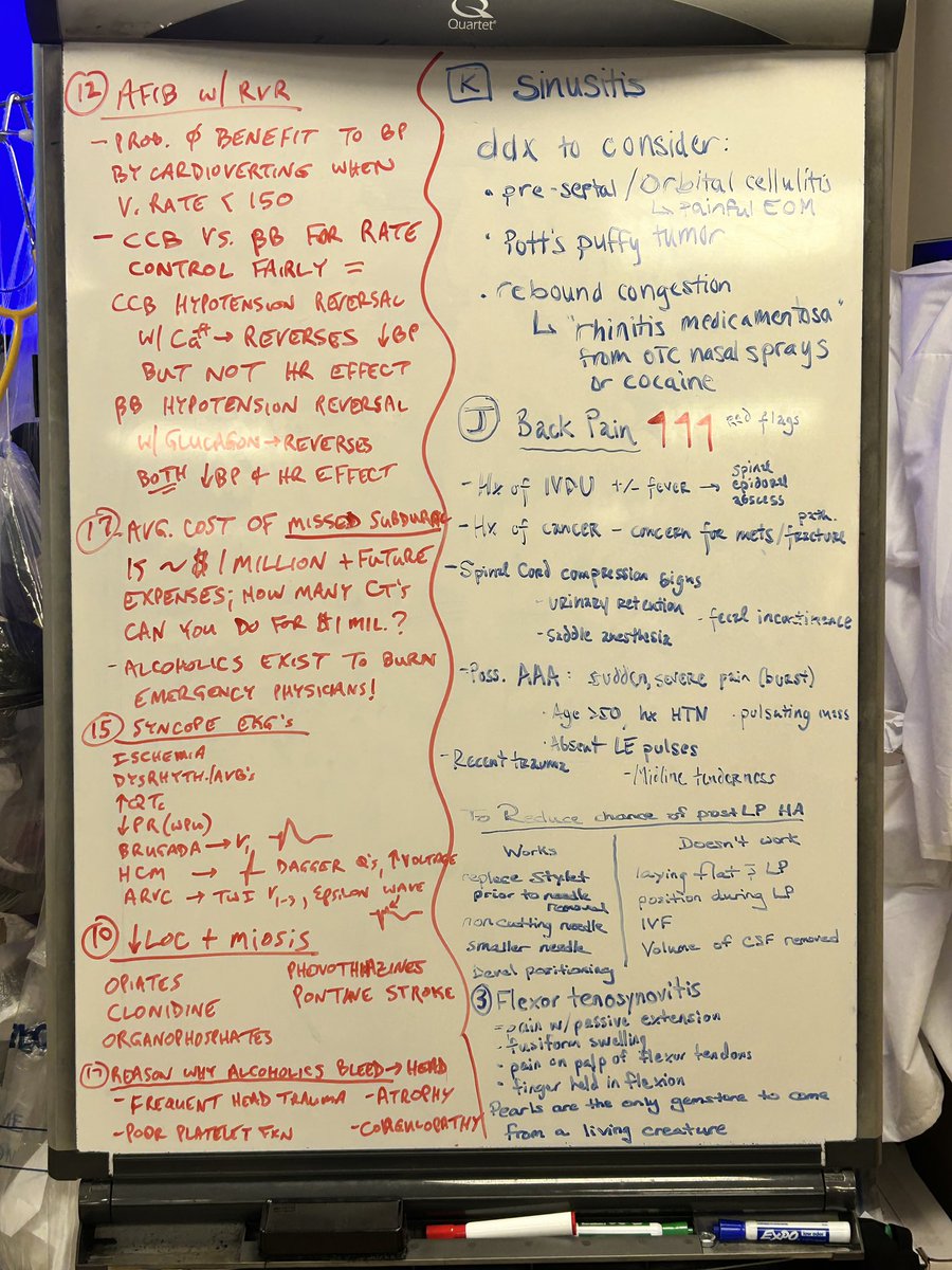 amalmattu's tweet photo. Friday overnight shift with stellar colleague @gentrywmd and residents @Hanna_Hussein23 @RSIannaccone @RileyHeroux @andrea_w_harris @UMEmergencyMed @UMEMresidency #foamed #WhiteBoardTeaching https://t.co/2tJLWjFtNq