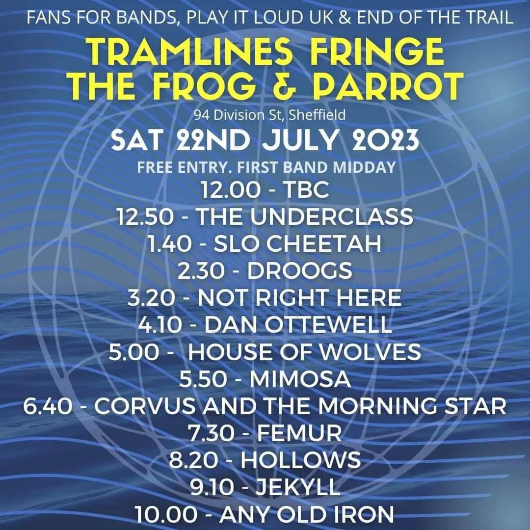 DON’T MISS IT 👇 12.50PM - @tramlines festival ✌️ @UnderclassStoke 🎸 Stage: Fringe | The Frog & Parrot