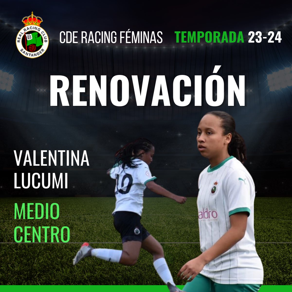 🚨 𝐂𝐨𝐦𝐮𝐧𝐢𝐜𝐚𝐝𝐨 𝐨𝐟𝐢𝐜𝐢𝐚𝐥: 𝐕𝐚𝐥𝐞𝐧𝐭𝐢𝐧𝐚 𝐋𝐮𝐜𝐮𝐦𝐢 𝐟𝐢𝐫𝐦𝐚 𝐬𝐮 𝐧𝐮𝐞𝐯𝐨 𝐜𝐨𝐧𝐭𝐫𝐚𝐭𝐨 𝐲 𝐬𝐞 𝐜𝐨𝐧𝐯𝐢𝐞𝐫𝐭𝐞 𝐞𝐧 𝐣𝐮𝐠𝐚𝐝𝐨𝐫𝐚 𝐝𝐞 𝐥𝐚 𝐩𝐫𝐢𝐦𝐞𝐫𝐚 𝐩𝐥𝐚𝐧𝐭𝐢𝐥𝐥𝐚 𝐝𝐞𝐥 𝐂𝐃𝐄 𝐑𝐚𝐜𝐢𝐧𝐠 𝐅𝐞́𝐦𝐢𝐧𝐚𝐬.