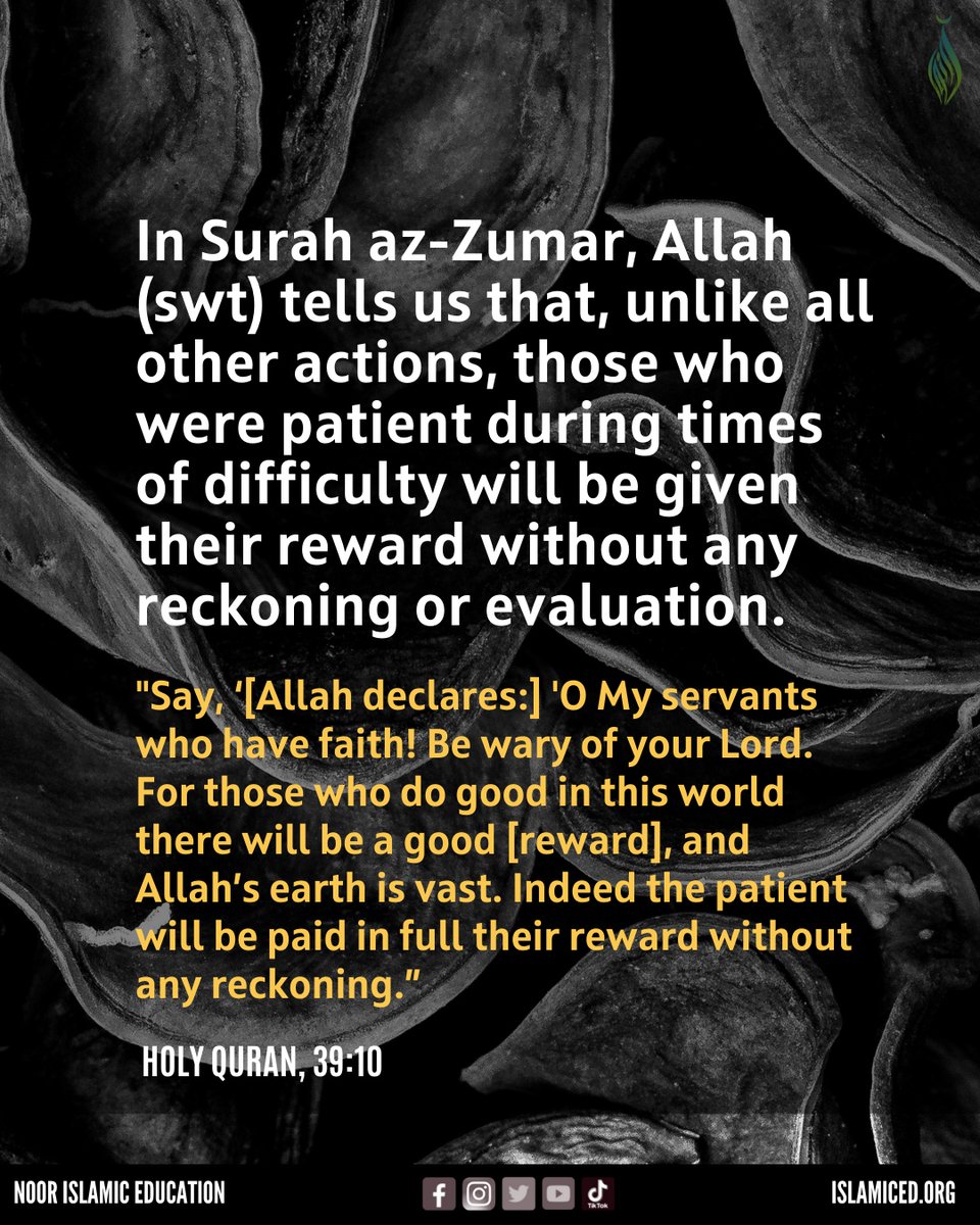 NoorIslamicEd's tweet image. Muharram Lesson 3: Patience ⁠
⁠⁠
#MuharramLessons #Patience #EnduringAdversity #StrengthThroughPatience #Muharram2023