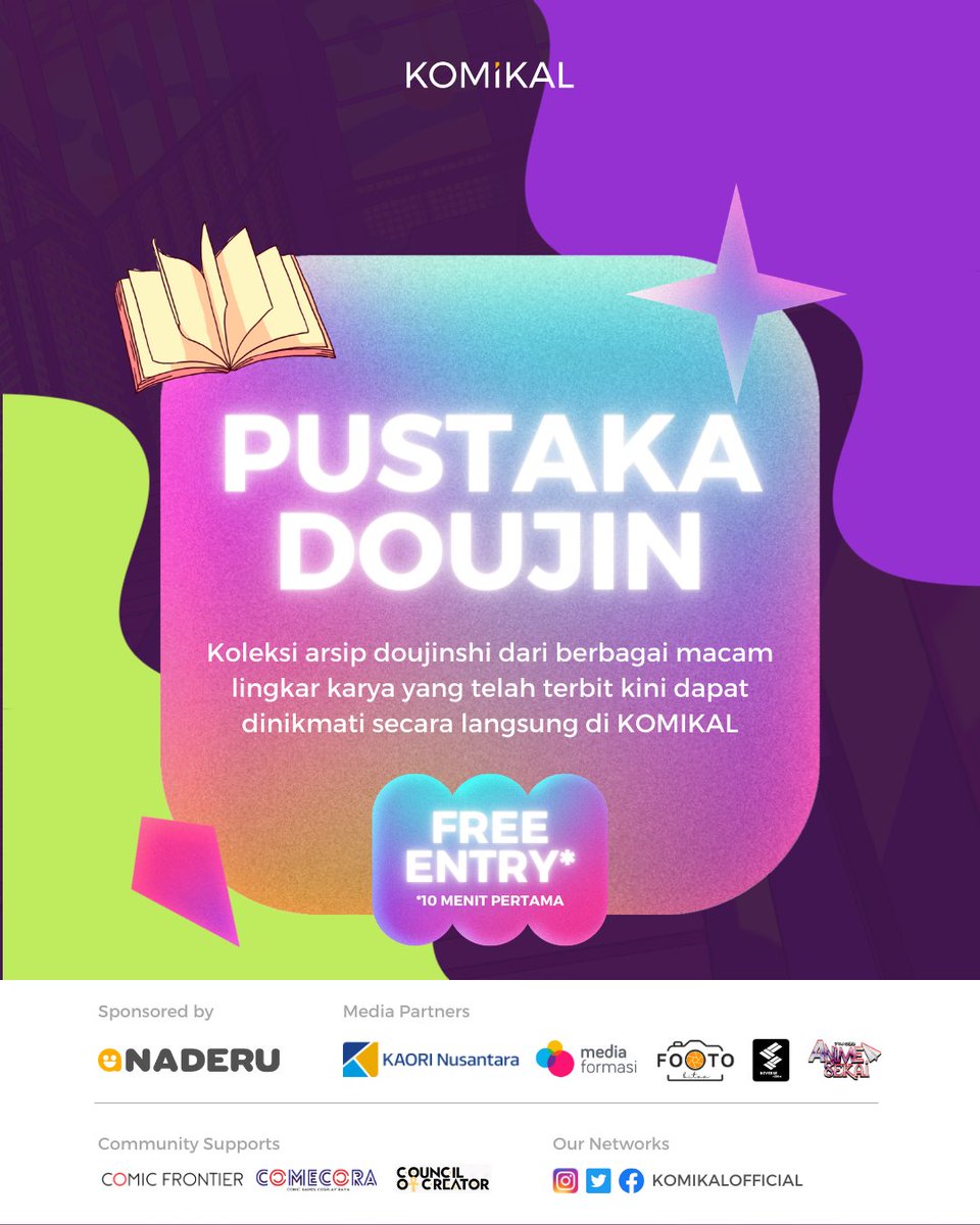 Komikalofc's tweet photo. Yang baru di KOMIKAL 2 kali ini adalah kami mencoba menghadirkan perpustakaan mini yang berisikan koleksi doujinshi yang telah terbit dari berbagai macam lingkar karya dan berbagai macam event convention.

#komikal2 #komikal #KMK2 #KitaNgeventLagi #doujin #doujinshi https://t.co/Z8bCom8g56