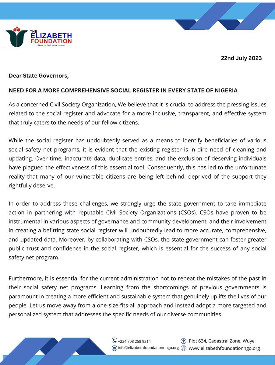 Elizabeth Foundation Abuja tweet media