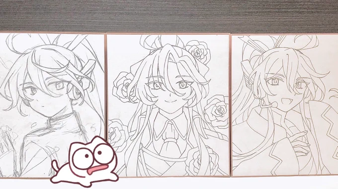 \  頒布物紹介  /

『直筆色紙』

がくぽ3種類です❣️
今描いてます..😭明日の朝、完成写真を載せます...!

 #ボーマス52 