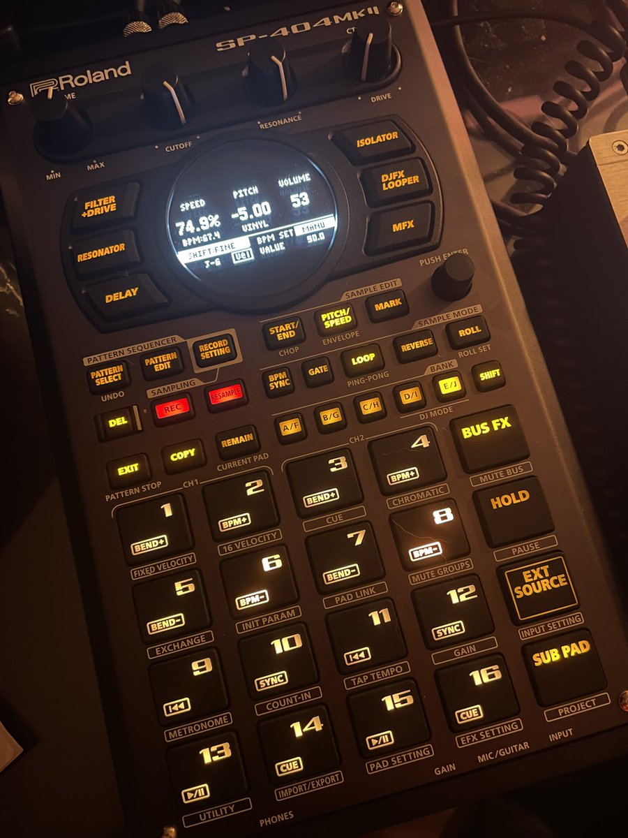 Bought this. Looks like a calculator from Hades, sounds like a lo-fi ambient Elysium. #rolandsp404mk2 #ambient https://t.co/M2VYaiWQGF