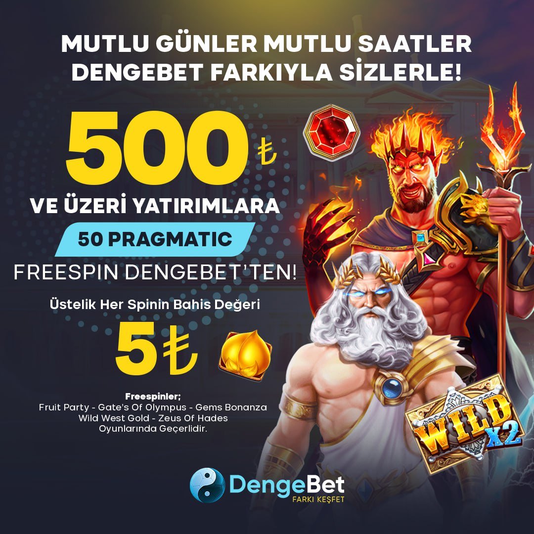 ♾ 500 ₺ ve Üzeri Yatırımlara 50 Pragmatic Freespin Dengebet'ten Hediye !! 🆕

📌 Spin Bahis Değeri 5 ₺ 

⚡️Freespinler ; Fruit Party™ , Gate's Of Olympus™ , Gems Bonanza™ , Wild West Gold™ , Zeus Vs Hades - Gods of War™ Oyunlarında Geçerlidir. 

👉dng.bet/giris