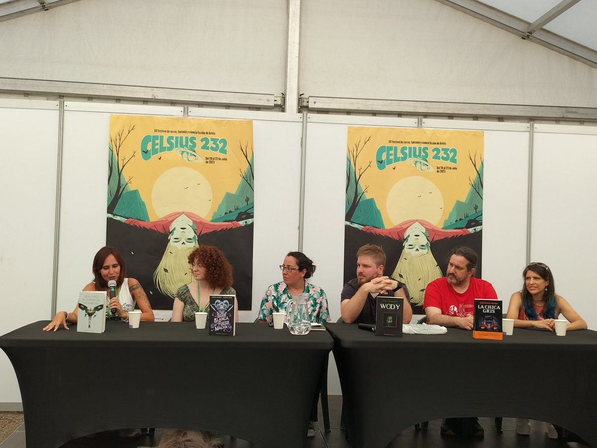 En la mesa de las maravillosas novedades de Minotauro y su línea Laberinto de nuevas voces de género, con Lidia Ciprés, Marta Álvarez, Vincas Richardson, Antonio Runa y Ana B. Nieto moderados por Vicky Hidalgo. 
#celsius2023