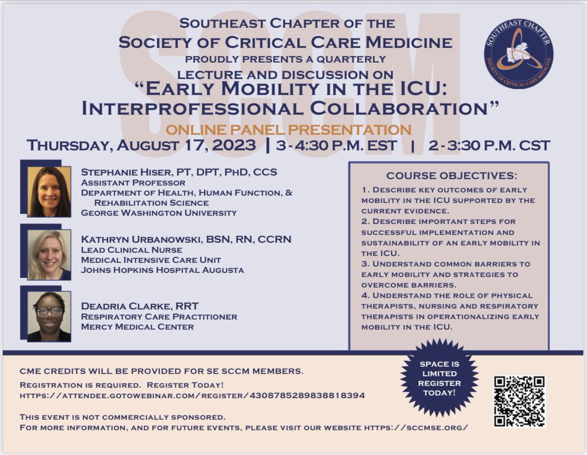 Check out our next multi-professional educational lecture, scheduled for August 17th. 

Sign up today! 

ATTENDEE.GOTOWEBINAR.COM/REGISTER/43087…