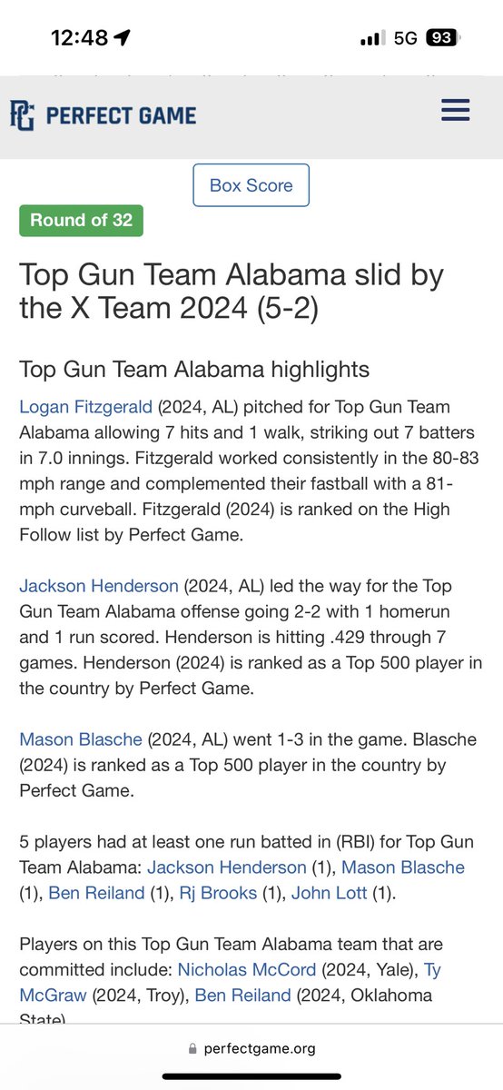Top Gun Baseball (@topgun_baseball) on Twitter photo ‘24 Logan Fitzgerald (<a href="/LoganFitzz13/">@LoganFitzgerald</a>) pushes the boys to the Sweet 16 with a unbelievable performance!!! <a href="/MasonBlasche/">Mason Blasche</a> and <a href="/jhendu_/">Jackson Henderson</a> with 2 Monster Bombs!!! They are playing for a Final 8 spot in the <a href="/PerfectGameUSA/">Perfect Game USA</a> 17u WWBA out of 418 teams!!!!! #TopGunFamily #ThankGod ‘24 Logan Fitzgerald (<a href="/LoganFitzz13/">@LoganFitzgerald</a>) pushes the boys to the Sweet 16 with a unbelievable performance!!! <a href="/MasonBlasche/">Mason Blasche</a> and <a href="/jhendu_/">Jackson Henderson</a> with 2 Monster Bombs!!! They are playing for a Final 8 spot in the <a href="/PerfectGameUSA/">Perfect Game USA</a> 17u WWBA out of 418 teams!!!!! #TopGunFamily #ThankGod