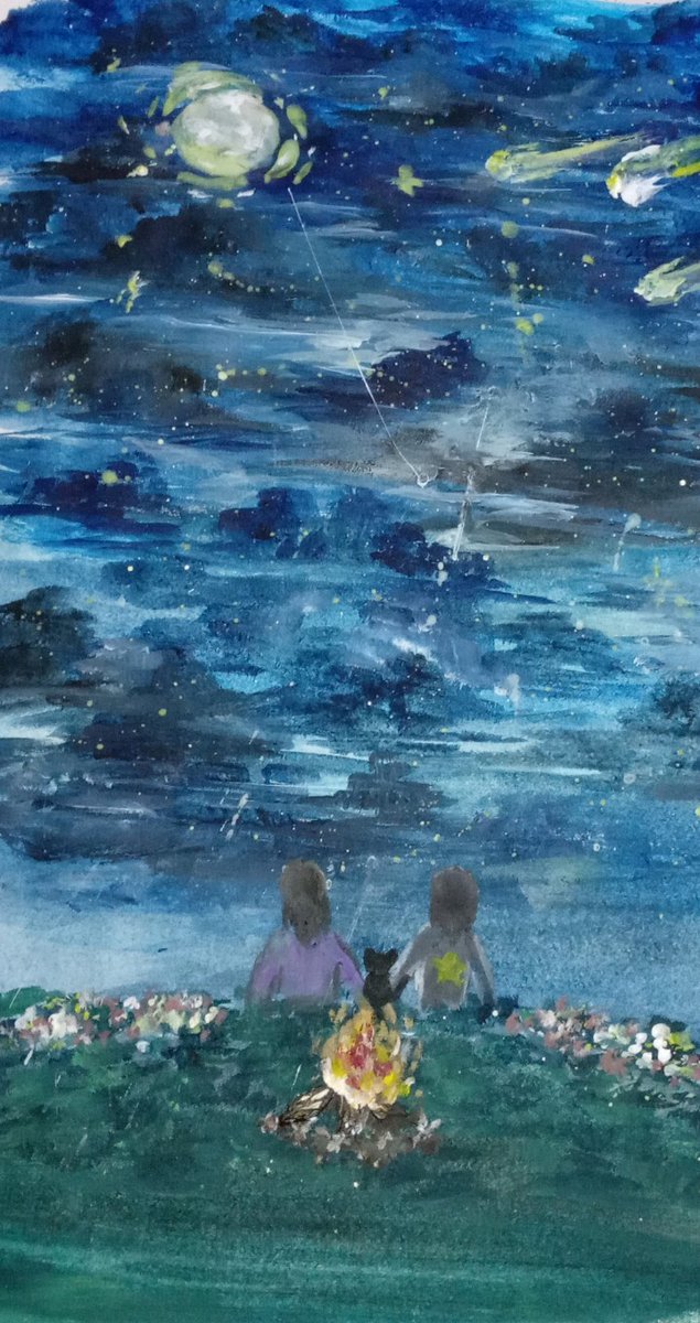 us, and the stars. ✧˖*°࿐

#art #MOON #skypainting #STARS #night #abstractart #sketch