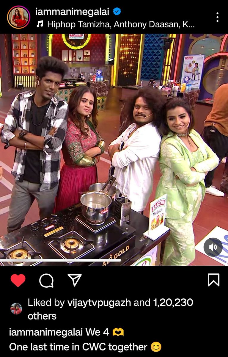 Timepass_29's tweet photo. "ONE LAST TIME"hits badly.....will miss seeing u guys together in cwc 🥹🥲😒

@iamManimegalai https://t.co/mKNxsNLwj5