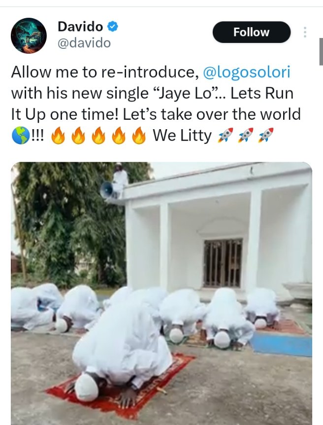 muslimnews_NG's tweet image. Nigerian Muslims are calling on music star #Davido to pull down the music video recently released by his artiste, #Logosolori, or remove the offensive scene where some men, clad in white Jalabias,  switched to dancing mood after observing the #Salat, as they recited Quranic verse