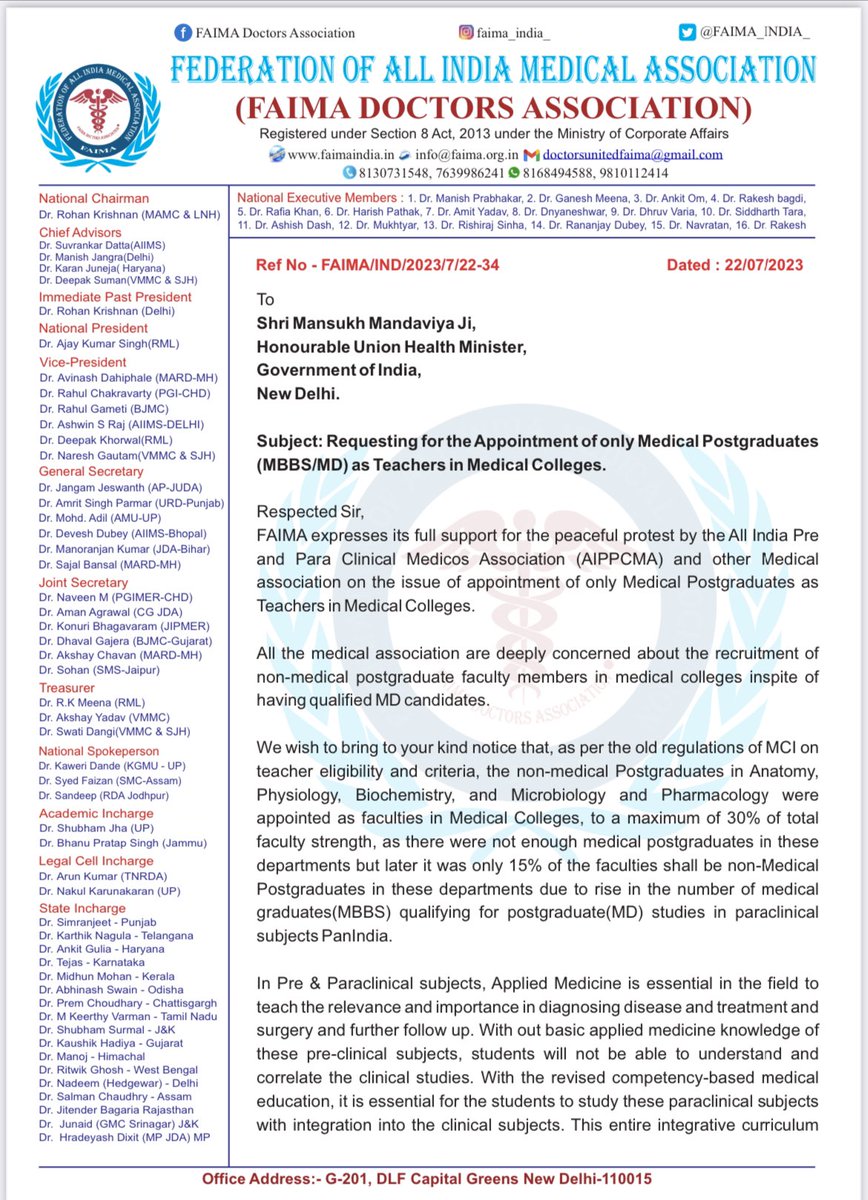 FAIMA Doctors Association tweet media