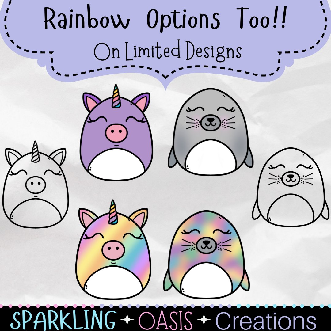 SparklingOC1's tweet photo. Check out this super cute #squishmallows clipart. Up in my TpT shop now. Get it here https://t.co/QavFju4pc9 while its on sale! #backtoschool #backtoschool2023 #teachertwitter #teachersoftwitter #teacherlife #clipart https://t.co/QoFx03N2F4